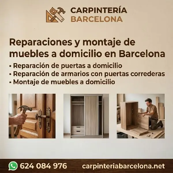 Carpintero reparando y montando muebles a domicilio en Barcelona