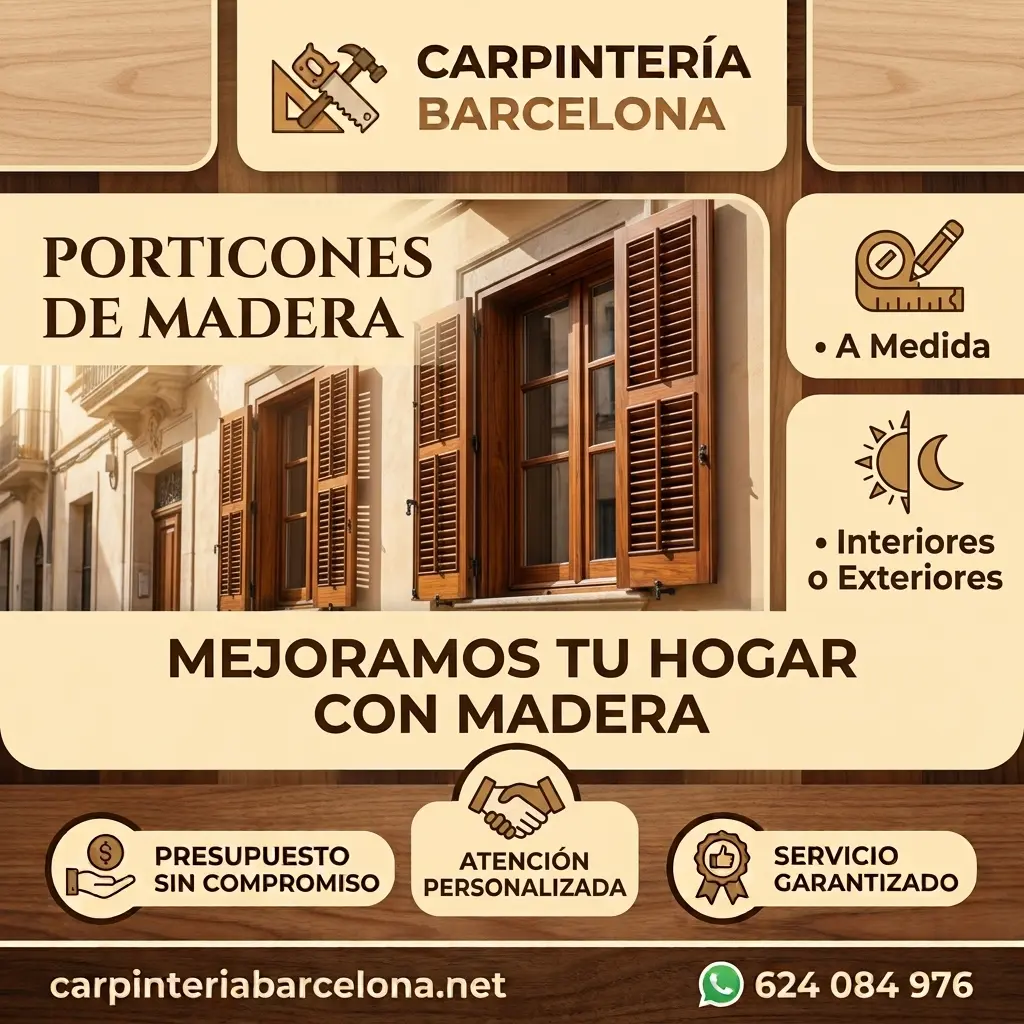 Porticones de madera – Carpintería Barcelona