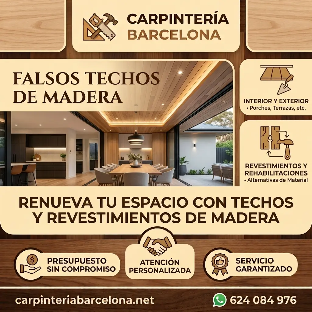 Falsos techos de madera en Barcelona – Carpintería Barcelona