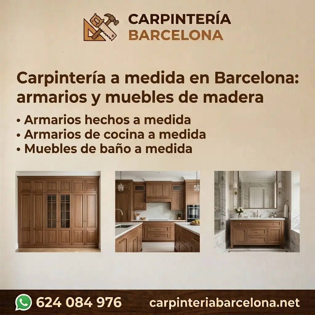 Armario y mueble de madera a medida fabricado por Carpintería Barcelona