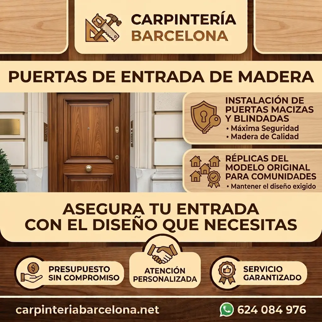 Puertas de entrada de madera – Carpintería Barcelona