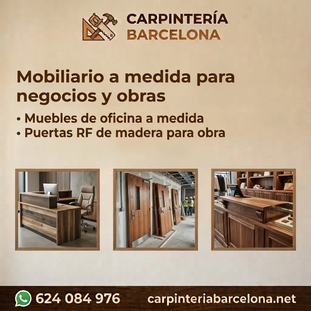 Mobiliario de madera a medida para un negocio de Barcelona